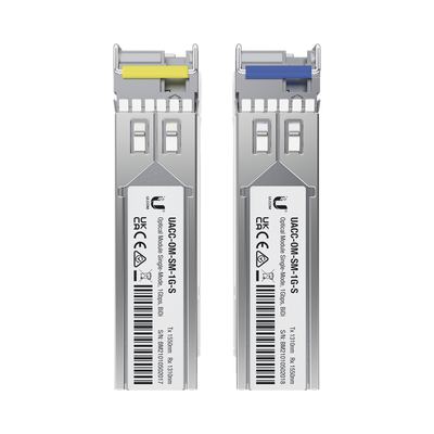 UFiber Módulo SFP, transceptor MiniGibic MonoModo 1 Gbps, distancia 3km, Simplex, un conector LC, incluye 2 tranceptores