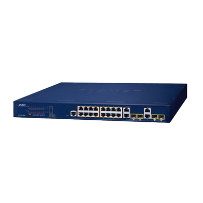 Switch Administrable PoE  Capa 2 de 16 Puertos 10/100/1000 Mbps 802.3af/at, 4 Puertos SFP Gigabit, Hasta 240 W